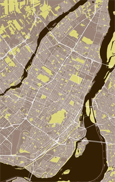 Mapa Vectorial Ciudad Montreal Canadá — Vector de stock