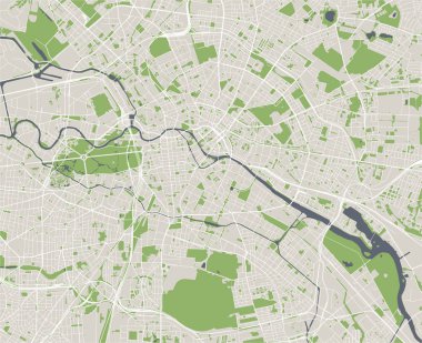 Berlin, Almanya'nın şehrin vektör harita
