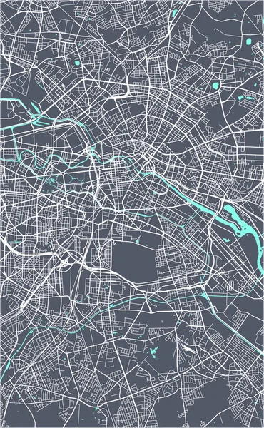 Mapa Vetorial Cidade Berlim Alemanha — Vetor de Stock