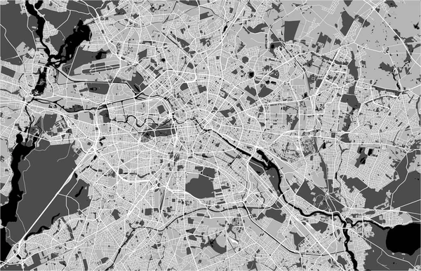 ベルリン ドイツの都市のベクトル地図 — ストックベクタ