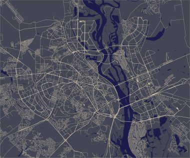 Kiev, Ukrayna'nın şehrin vektör harita