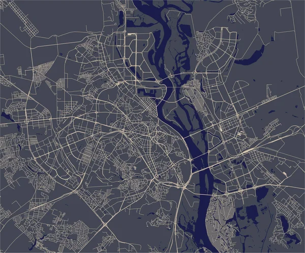 Векторная Карта Города Киева Украина — стоковый вектор