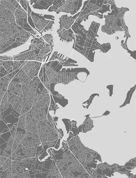Mapa Vetorial Cidade Boston Eua —  Vetores de Stock