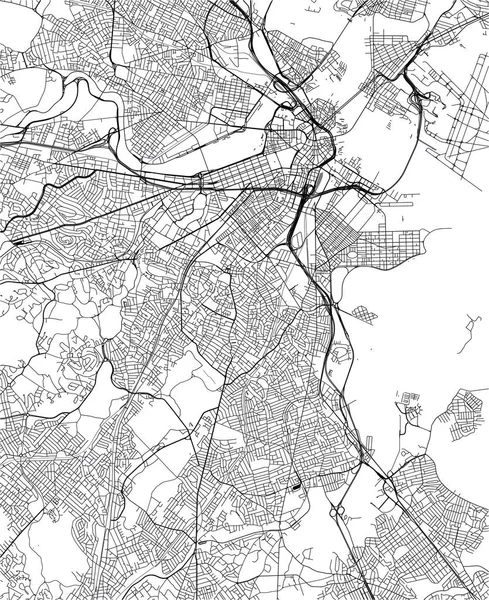 Vektor Karta Över Staden Boston Usa — Stock vektor