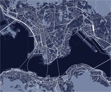 Hong Kong, Çin Halk Cumhuriyeti özel yönetim bölgesi şehrin vektör harita