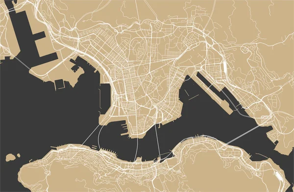Mapa de la ciudad de Hong Kong, Región Administrativa Especial de la República Popular China — Vector de stock