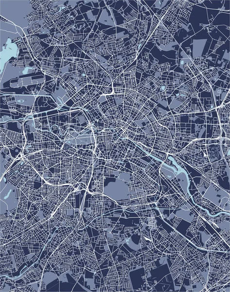 Mapa de la ciudad de Berlín, Alemania — Vector de stock