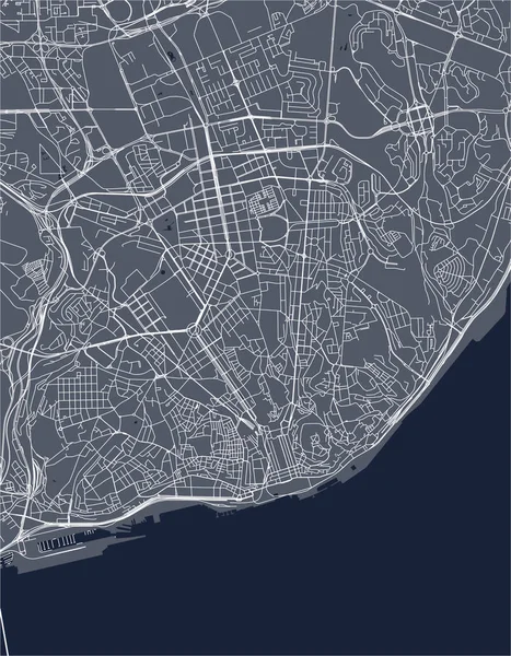 Lizbon şehir haritası — Stok Vektör