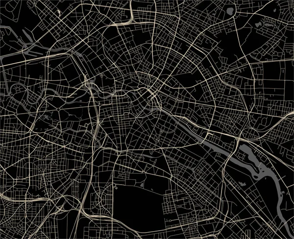 Carte de la ville de Berlin, Allemagne — Image vectorielle