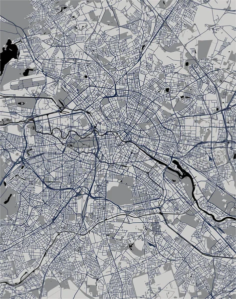 Mapa da cidade de Berlim, Alemanha — Vetor de Stock