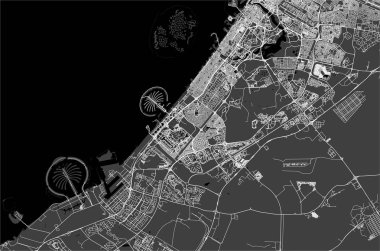 Dubai, Birleşik Arap Emirlikleri (BAE), Dubai-Sharjah-Ajman metropol vektör harita