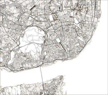 vektör Lizbon şehir haritası