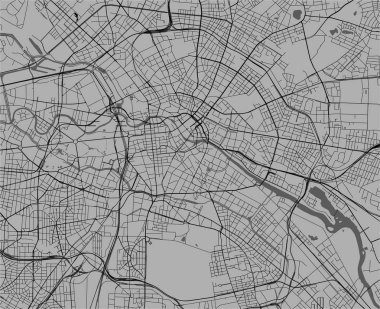 Berlin, Almanya'nın şehrin vektör harita