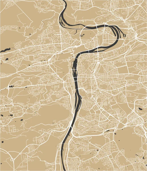 Mapa Vetorial Cidade Praga República Checa — Vetor de Stock