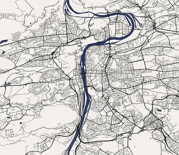Carte Vectorielle Ville Prague République Tchèque — Image vectorielle