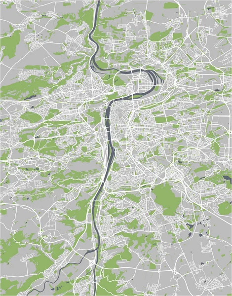 プラハ チェコ共和国の都市のベクトル地図 — ストックベクタ