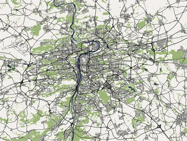 Vektör Haritası Prag Çek Cumhuriyeti — Stok Vektör