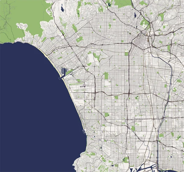 Ілюстрація Карту Місто Лос Анджелеса Сша — стокове фото