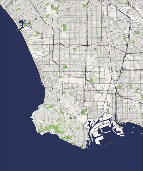 Ilustración Mapa Ciudad Los Ángeles Estados Unidos — Foto de Stock