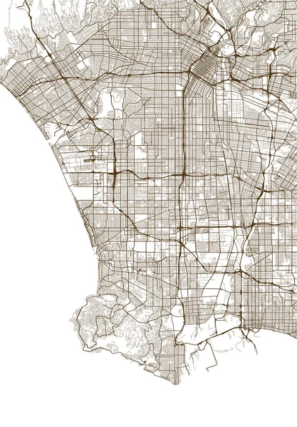 Harita Illüstrasyon Şehir Arasına Los Angeles Abd — Stok fotoğraf