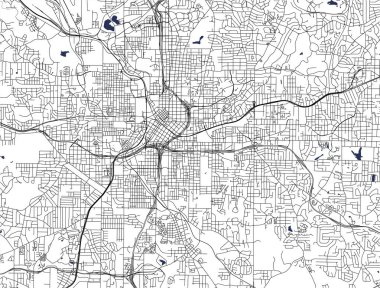 Atlanta, ABD harita illüstrasyon