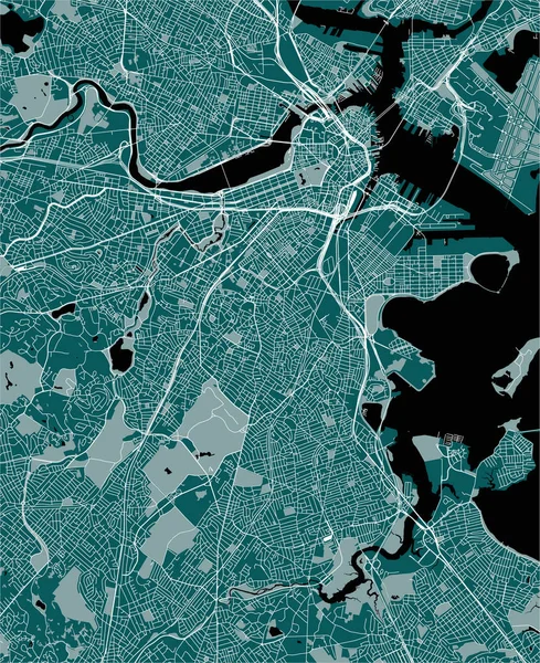 harita illüstrasyon Şehir Boston, ABD