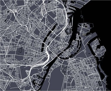 Kopenhag, Danimarka şehir haritası