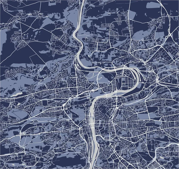 プラハ チェコ共和国の都市のベクトル地図 — ストックベクタ