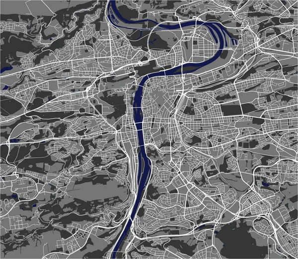 Mappa Vettoriale Della Città Praga Repubblica Ceca — Vettoriale Stock