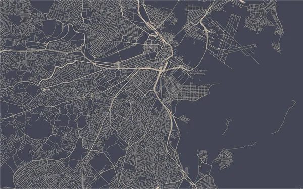 Mapa da cidade de Boston, EUA — Fotografia de Stock