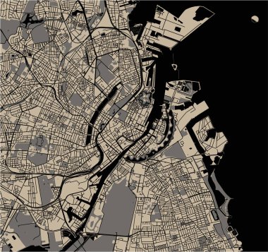 map of the city of Copenhagen, Denmark clipart