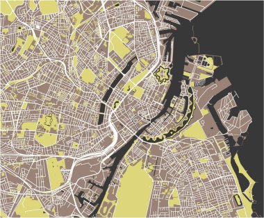 Kopenhag, Danimarka şehir haritası