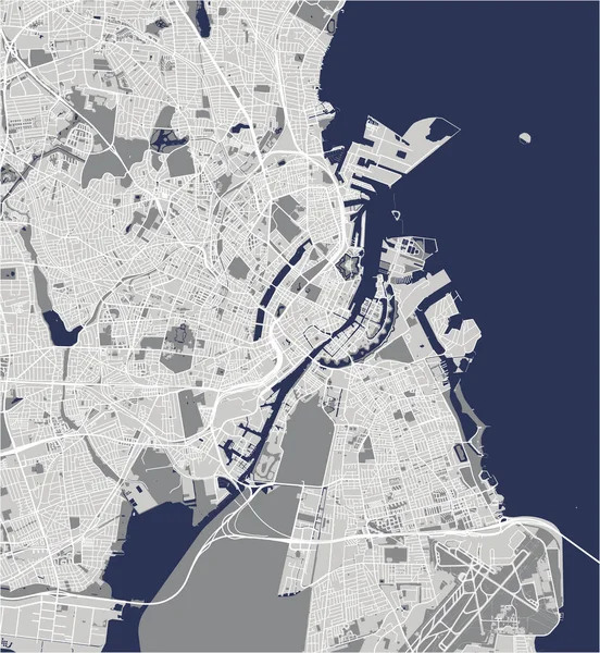 Mapa da cidade de Copenhague, Dinamarca — Vetor de Stock