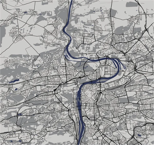 Mappa della città di Praga, Repubblica Ceca — Vettoriale Stock