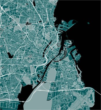 Kopenhag, Danimarka şehir haritası