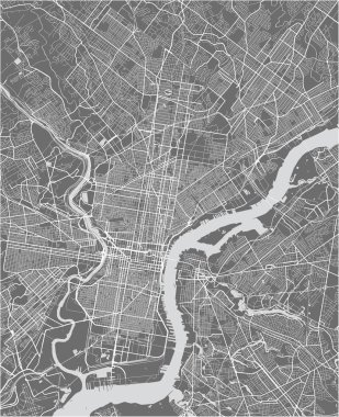 Philadelphia, Pennsylvania, ABD 'nin illüstrasyon haritası
