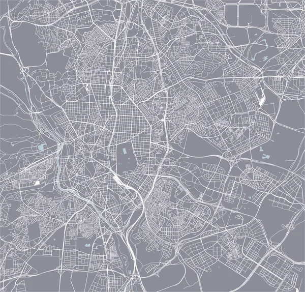 Mappa Vettoriale Della Città Madrid Spagna — Vettoriale Stock
