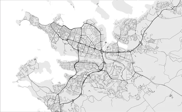 Mapa da cidade de Reykjavik, Região da Capital, Islândia — Vetor de Stock