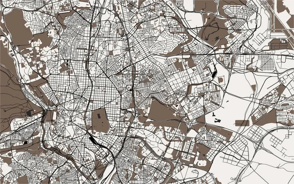 西班牙马德里市地图 — 图库矢量图片