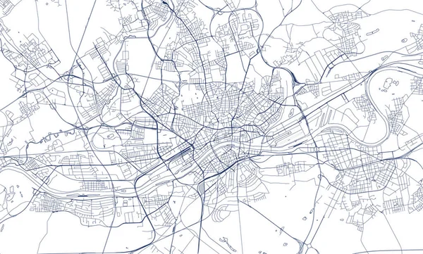 Mapa da cidade de Frankfurt am Main, Hesse, Alemanha — Vetor de Stock