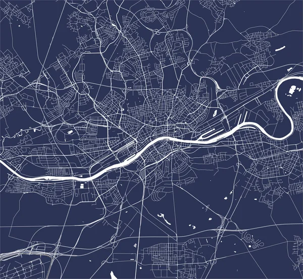 Mapa miasta Frankfurt nad Menem, Hessen, Niemcy — Wektor stockowy