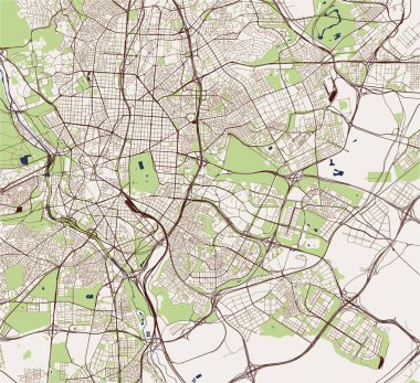 Madrid, İspanya şehir haritası