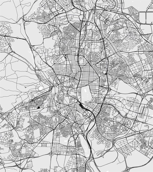 西班牙马德里市地图 — 图库矢量图片