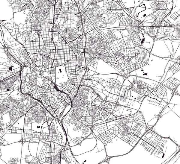 Vektorkarte Der Stadt Madrid Spanien — Stockvektor