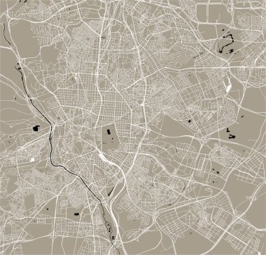 vektör Haritası, Madrid, İspanya