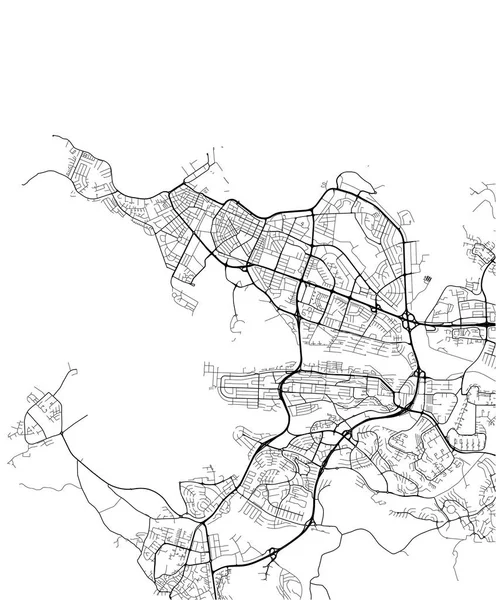 Carte Illustrée Ville Reykjavik Région Capitale Islande — Image vectorielle