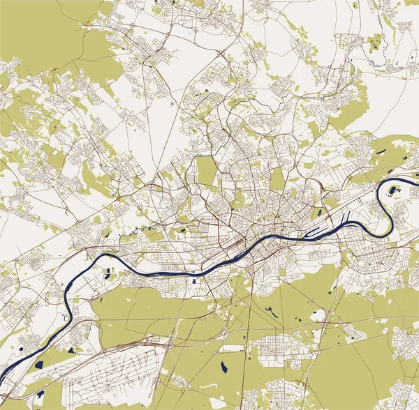 德国黑森州美因河畔法兰克福市矢量地图 — 图库矢量图片