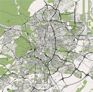 Madrid, İspanya şehir haritası