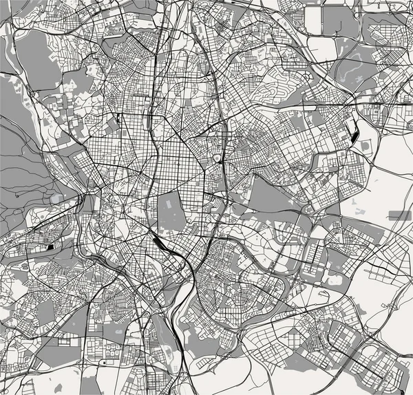Madrid, İspanya şehir haritası — Stok Vektör