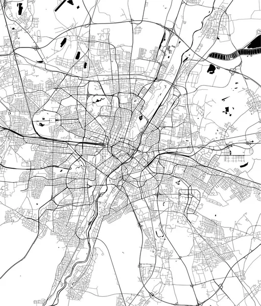 Mapa da cidade de Munique, Baviera, Alemanha — Vetor de Stock